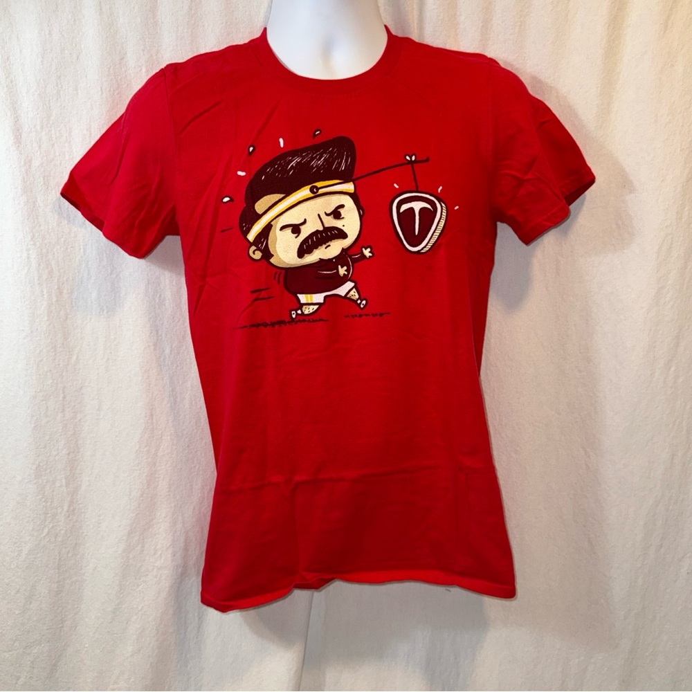 Gently Used Shirt.woot Parks & Rec Ron Swanson Red Graphic Tee Shirt Size Small